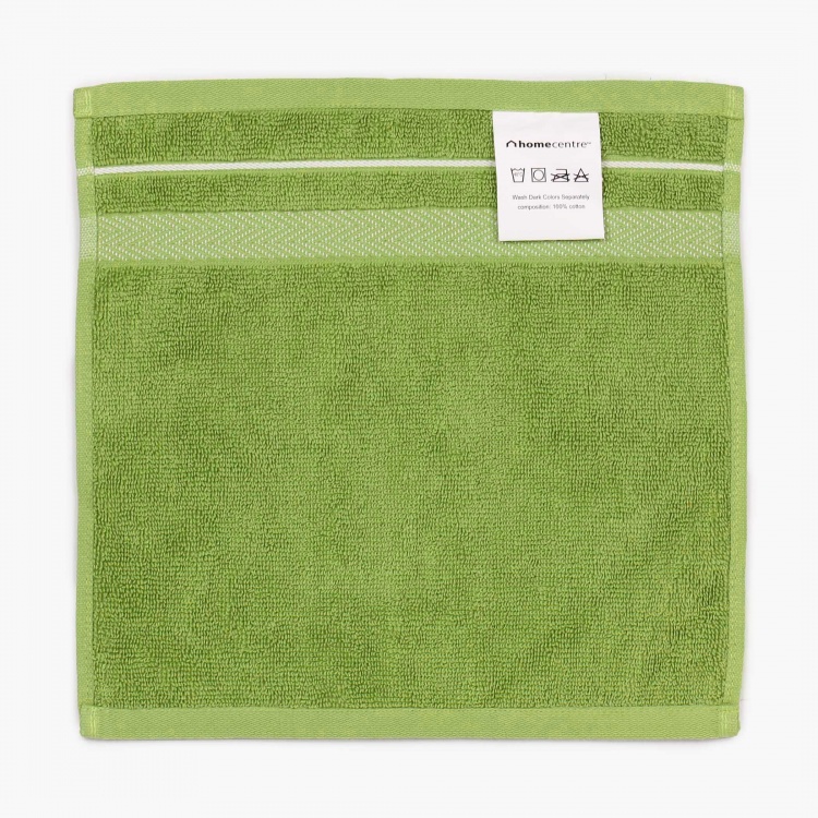 Essence Textured Cotton Face Towel : 30 cmL x 30 cmW Green